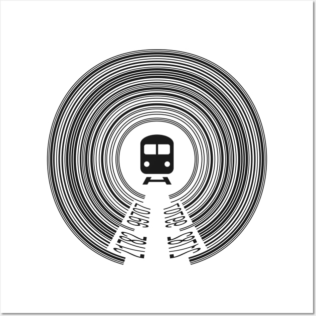 Barcode Tunnel (Train Lights) Wall Art by John Uttley